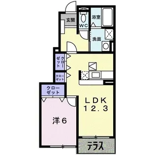 ヴィラフレイズB【1階】の間取り