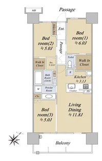 シティテラス新小岩【2階】の間取り