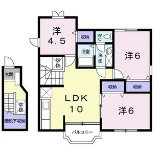ヌエボ【2階】の間取り