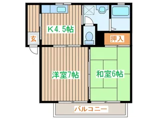 サイドパーク宮城野【1階】の間取り