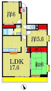ラ・カーサ中山【1階】の間取り