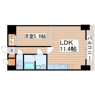 県庁前レジデンス【7階】の間取り