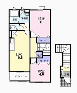 ルート607 D【2階】の間取り