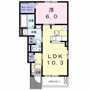 マーヴェラス F【1階】の間取り