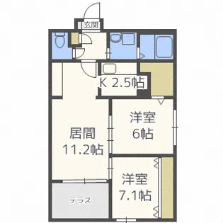 グランドサクセス平岸2条【4階】の間取り