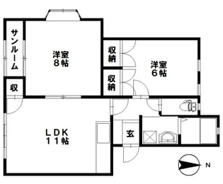 アローニアクボA棟【1階】の間取り