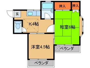 中鉢ハイツ【2階】の間取り