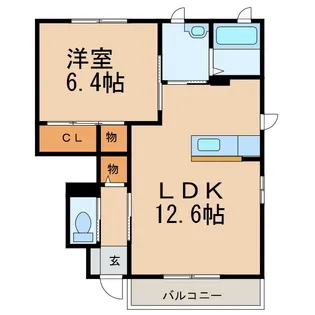 サンイーストクレセオA【1階】の間取り