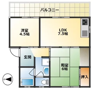 水尾ハイツ【1階】の間取り