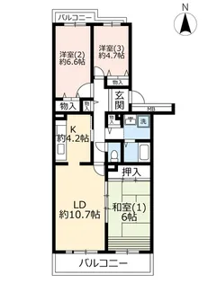 UR千葉ニュータウン堀込第二【4階】の間取り