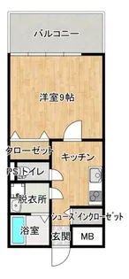 グランドブルー藤原【4階】の間取り