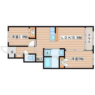 TEORIA茂庭【1階】の間取り