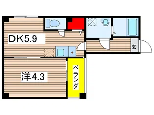 グラーナ千葉中央【7階】の間取り