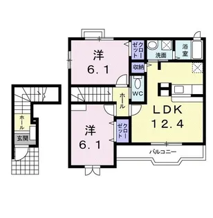 シュー.ラ.ニュアージュIII【2階】の間取り