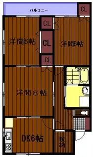 フラットA【2階】の間取り