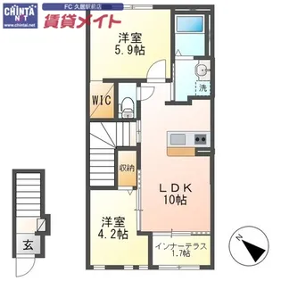 ル ボヌールII【2階】の間取り