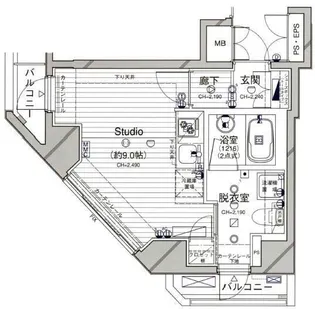 ダイナシティ西新宿【9階】の間取り