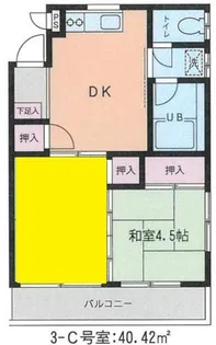 相生コーポフロンティア【4階】の間取り