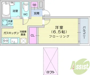 メゾンエスポアール【2階】の間取り