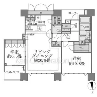 DEUX TOURS CANAL&SPA【52階】の間取り