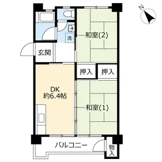 UR下大槻【6階】の間取り