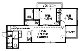 ルーチェ山王【3階】の間取り