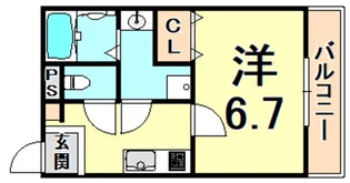 ケイズスクエア尼崎【1階】の間取り