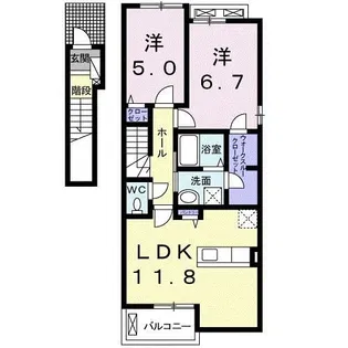 フォンテーヌI【2階】の間取り