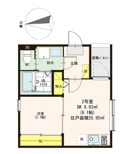 ハーモニーテラス水切町I【1階】の間取り