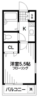 ブルーノート萩山【1階】の間取り