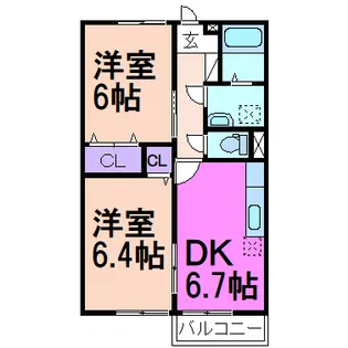シャンぺトレI【1階】の間取り