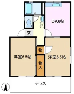 キャステールマルトク B棟【1階】の間取り