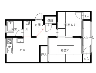 飛田ハウス【1階】の間取り