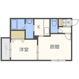 サンライズ琴似3・4【4階】の間取り