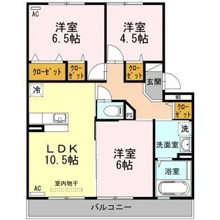 ベルヴィル カメリアVI【2階】の間取り