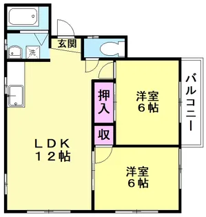 サンハイツD【2階】の間取り