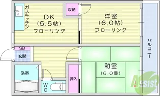メゾン栗生【2階】の間取り