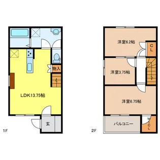 岐阜県岐阜市東鶉6【一戸建】の間取り