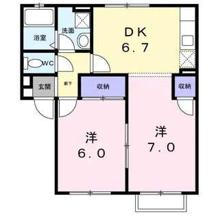 コーポ伊藤養B棟【1階】の間取り