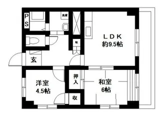 グリーンコスモ田井【1階】の間取り