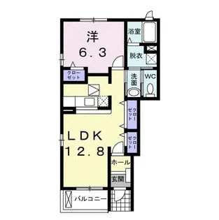 グランプラスB【1階】の間取り
