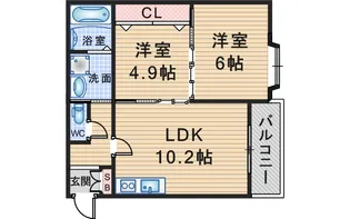 ボヌール緑地公園【2階】の間取り