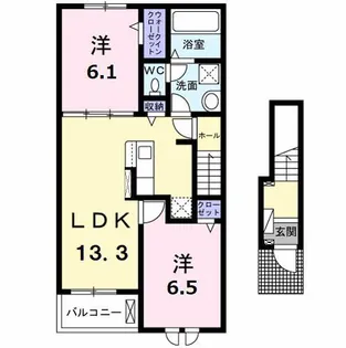 ライラック B【2階】の間取り