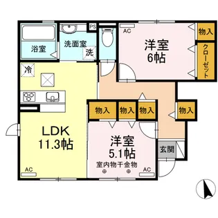 Dルーム ヨシダ【1階】の間取り