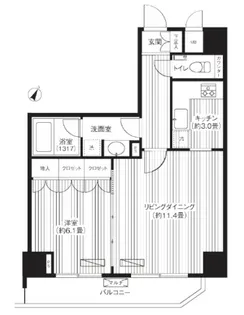 東京都渋谷区代々木3【マンション】の間取り