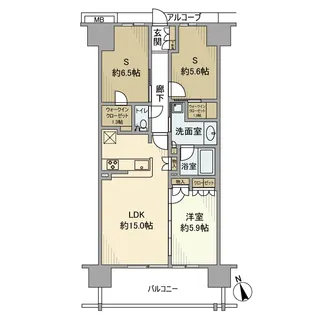 ウエリス姫路【8階】の間取り