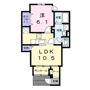 クレール東寺尾【1階】の間取り