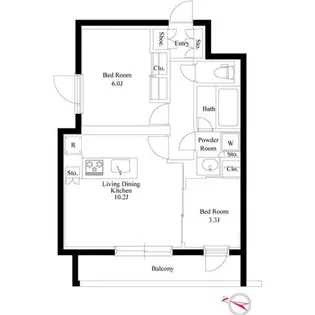 東京都港区西麻布1【マンション】の間取り