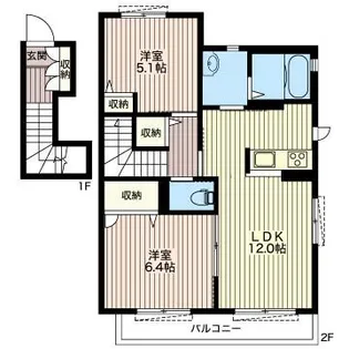 カロー A【2階】の間取り