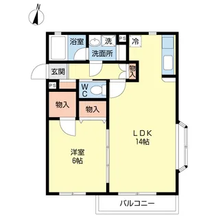 1LDKの間取り画像
